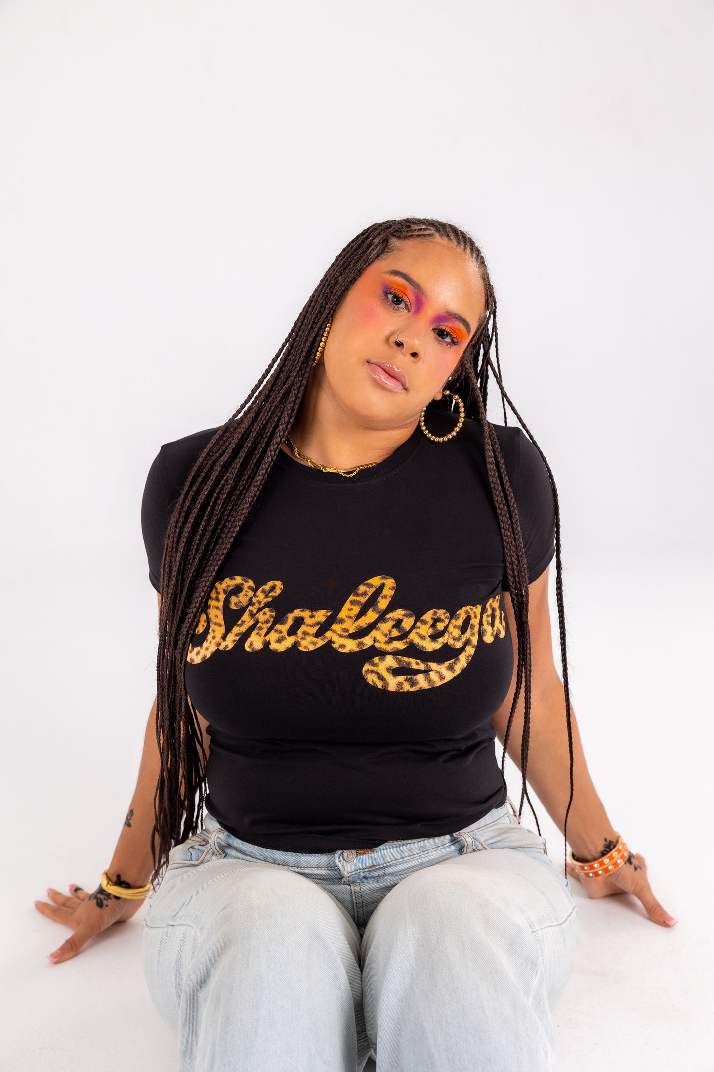 Shaleega Black Cheetah Tee