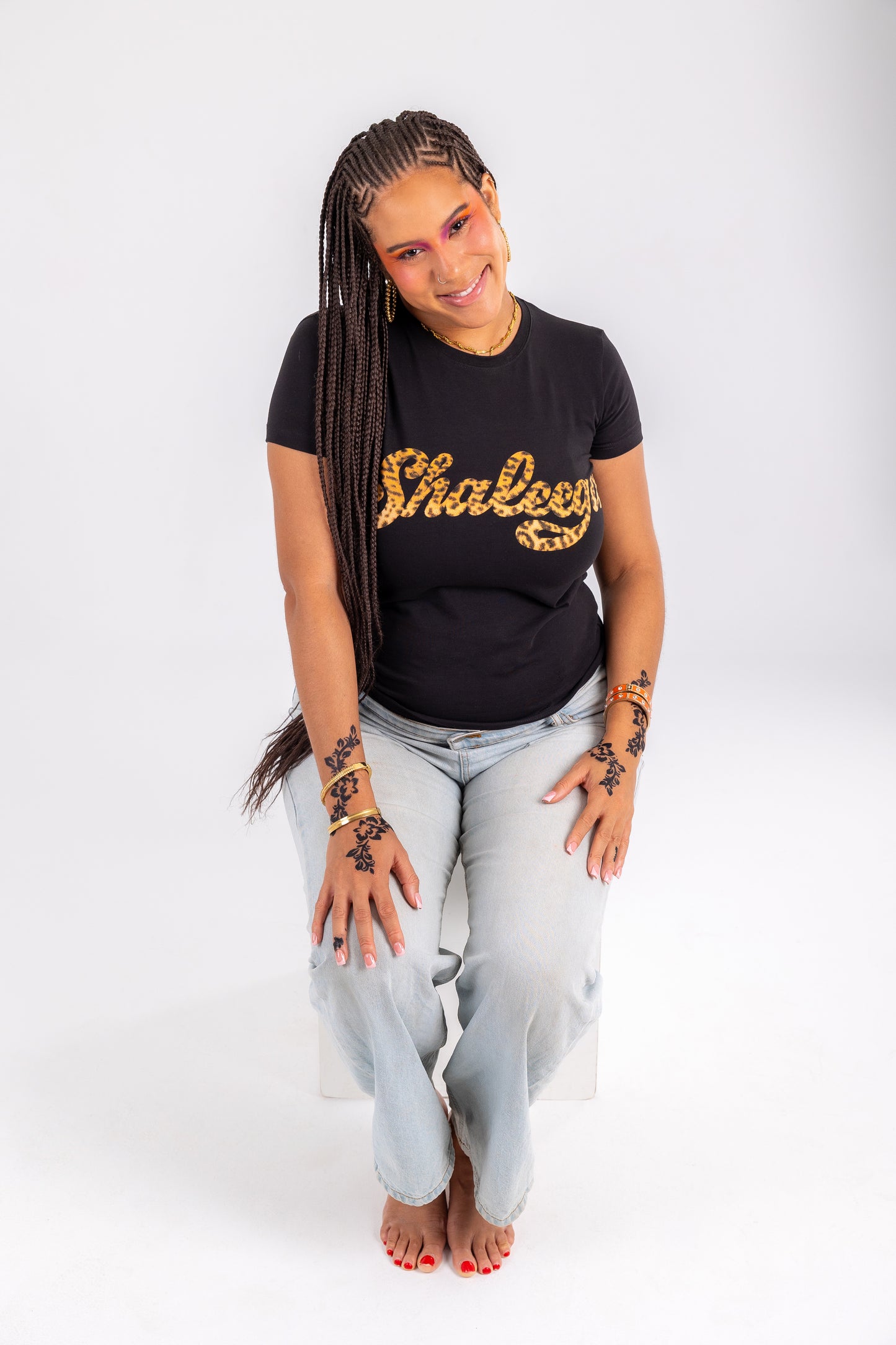 Shaleega Black Cheetah Tee