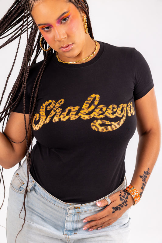 Shaleega Black Cheetah Tee